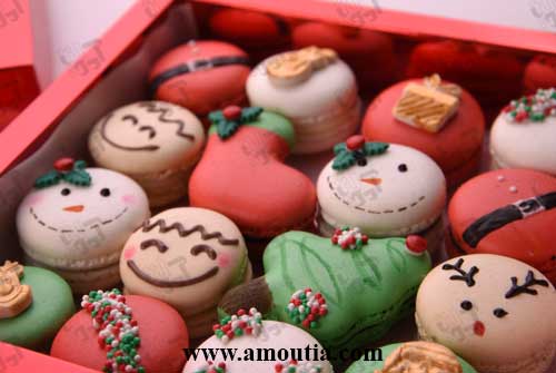 جعبه ماکارون و شکلات طرح کریسمس