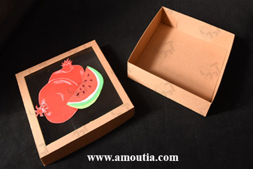 جعبه شب یلدا طرح انار و هندوانه