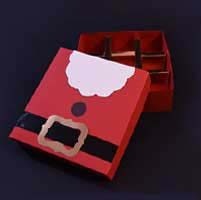 جعبه کریسمس با طرح بابانوئل دارای جداکننده مناسب برای شکلات