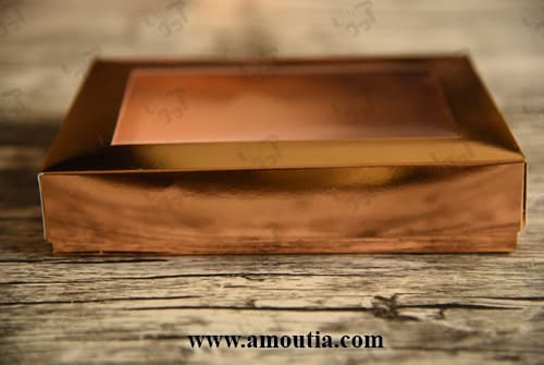 جعبه لوکس گیفت طلایی براق - نمای روبرو