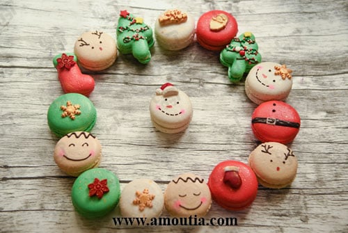 پک شیرینی ماکارون طرح کریسمس - Cristmas Macarons